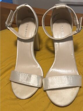 torrid Cream Ankle-Strap Block Heels